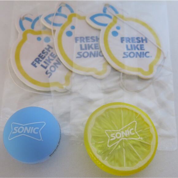Sonic Drive In Unreleased Lemon Slice Clip/Air Fresheners/Lip Balm Promo New - Picture 1 of 9